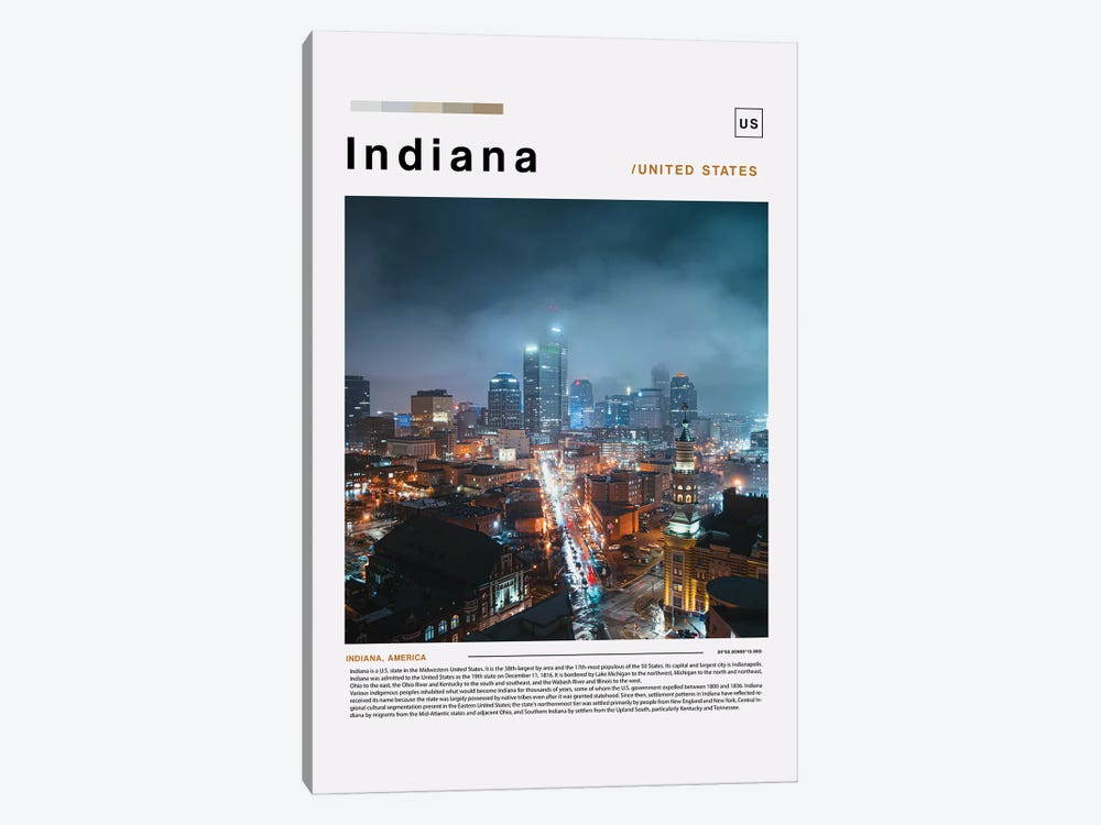 Indiana Landscape Poster by Paul Rommer 1-piece Canvas Art Print