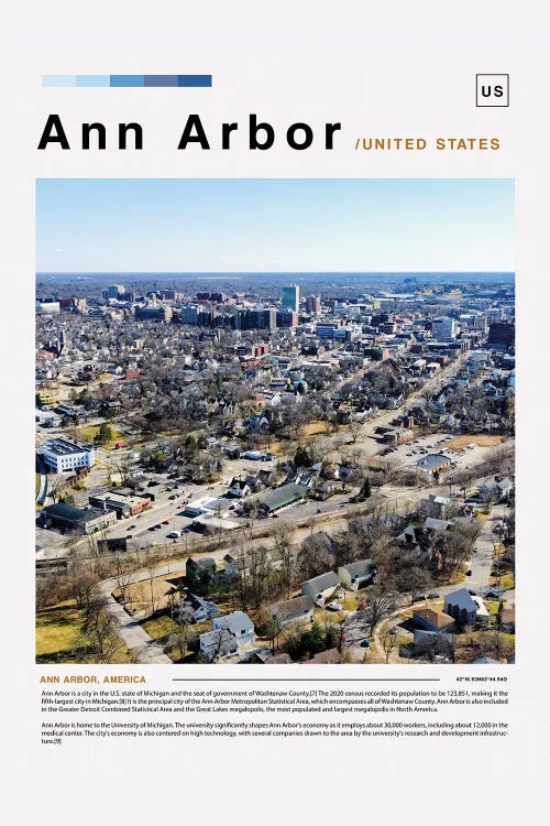 Ann Arbor Landscape Poster by Paul Rommer wall art