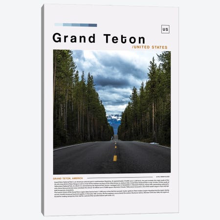 Grand Teton Landscape Poster Canvas Print #PUR6148} by Paul Rommer Canvas Art