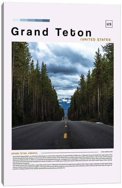 Grand Teton Landscape Poster Canvas Art Print - Wyoming Art