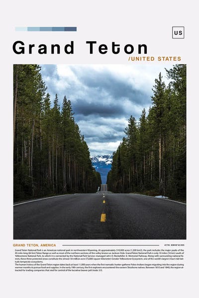 Wyoming: Grand Teton Landscape Poster by Paul Rommer