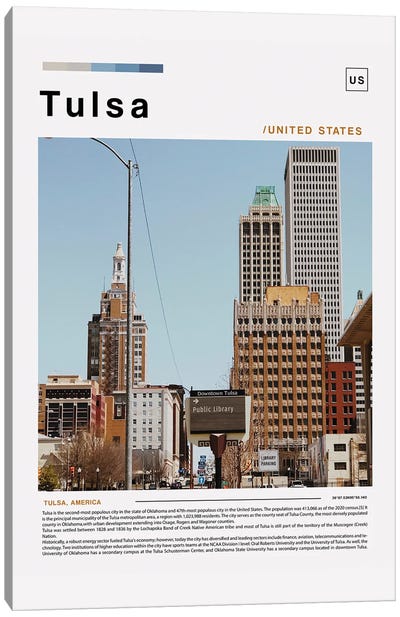 Tulsa Landscape Poster Canvas Art Print