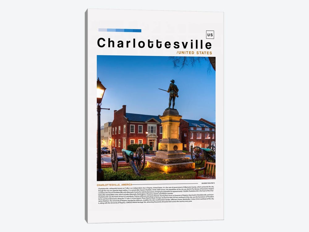 Charlottesville Landscape Poster by Paul Rommer 1-piece Canvas Art