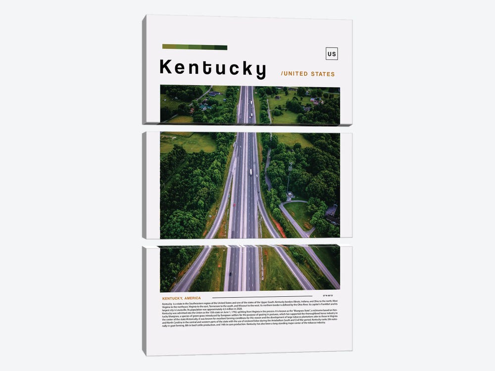 Kentucky Landscape Poster by Paul Rommer 3-piece Canvas Art