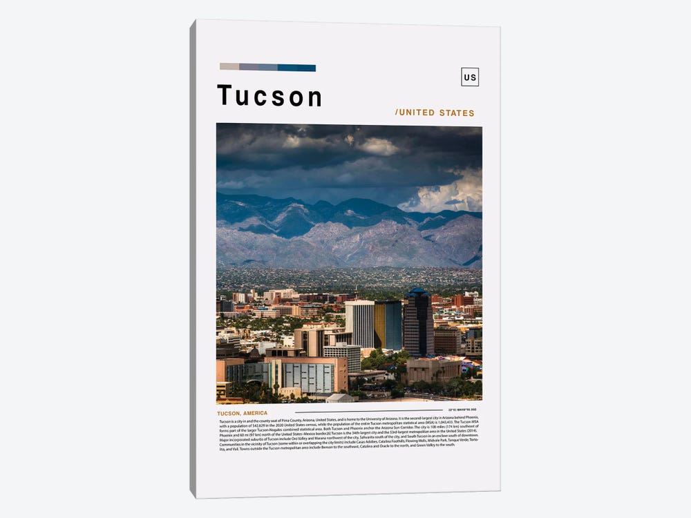 Tucson Landscape Poster by Paul Rommer 1-piece Canvas Print