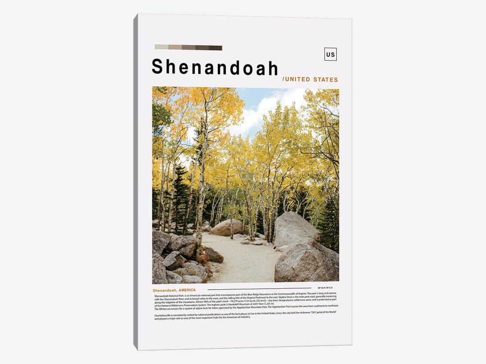 Shenandoah Landscape Poster by Paul Rommer 1-piece Canvas Wall Art