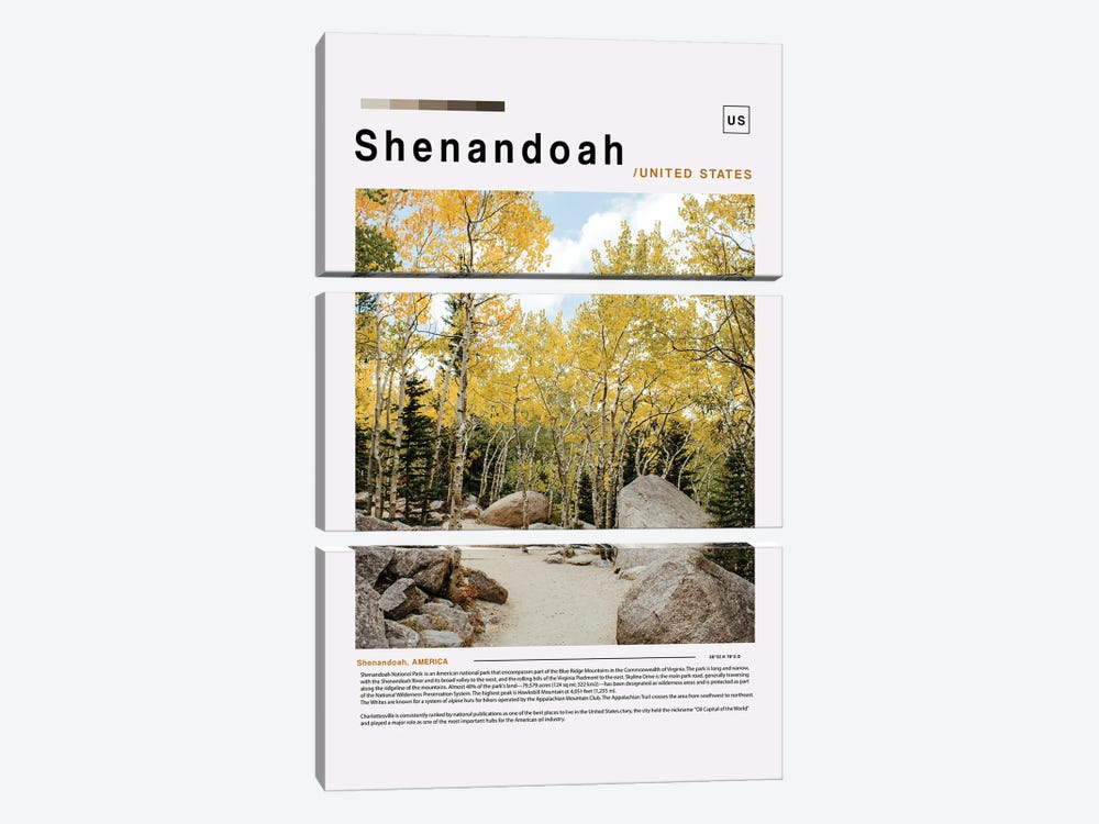 Shenandoah Landscape Poster by Paul Rommer 3-piece Canvas Wall Art