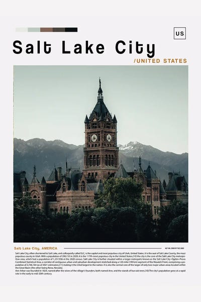 Salt Lake City Poster Landscape by Paul Rommer art print