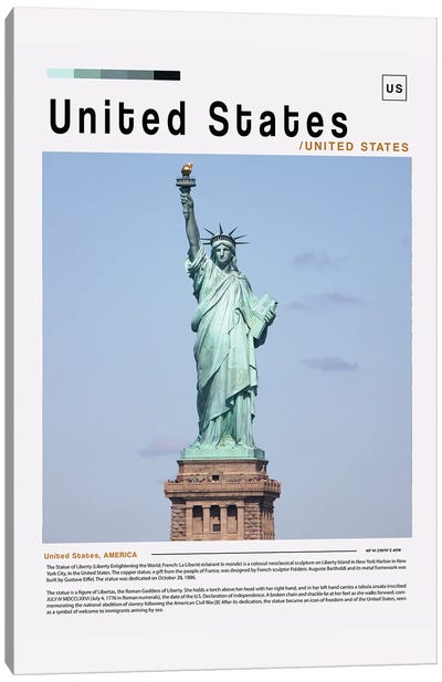 Statue Of Liberty Poster Landscape Canvas Art Print