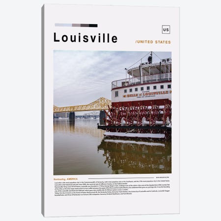 Louisville Poster Landscape Canvas Print #PUR6157} by Paul Rommer Canvas Artwork