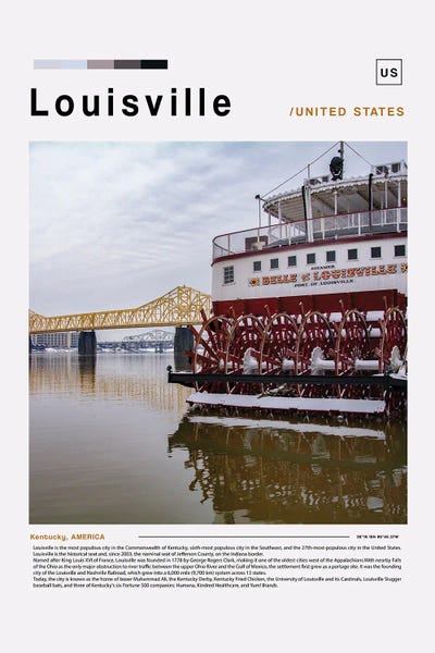 Kentucky: Louisville Poster Landscape by Paul Rommer