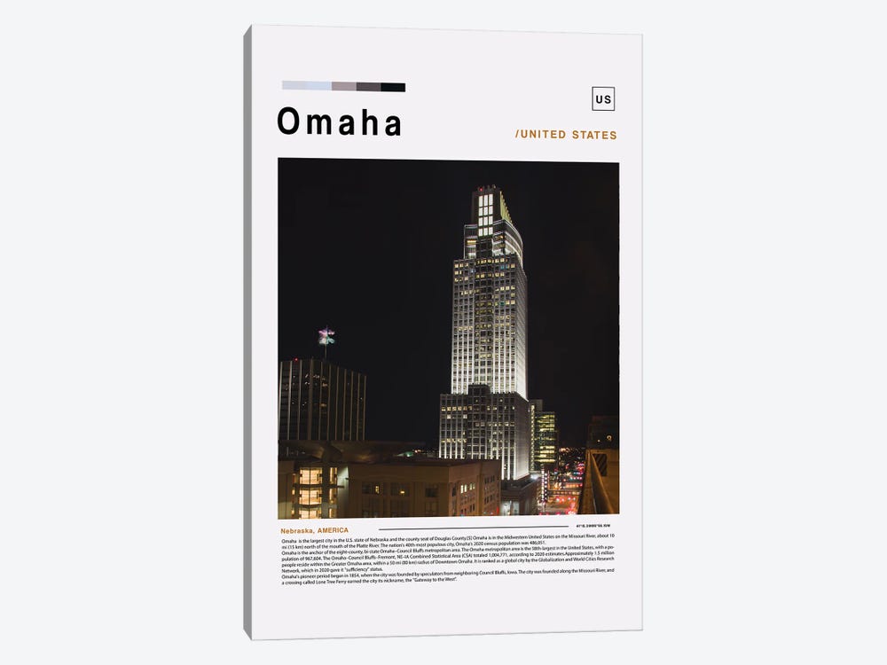 Omaha Poster Landscape by Paul Rommer 1-piece Canvas Artwork