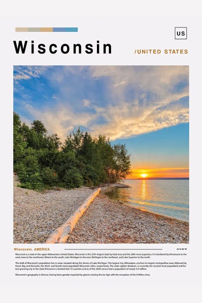 Wisconsin: Wisconsin Poster Landscape by Paul Rommer