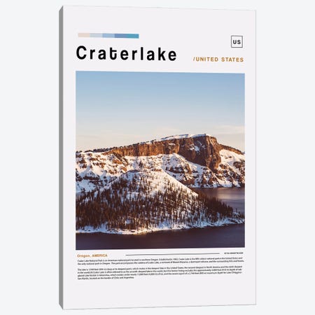 Crater Lake Poster Landscape Canvas Print #PUR6160} by Paul Rommer Canvas Wall Art