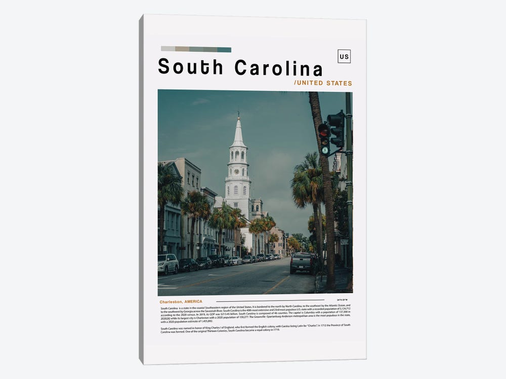 South Carolina Poster Landscape by Paul Rommer 1-piece Art Print