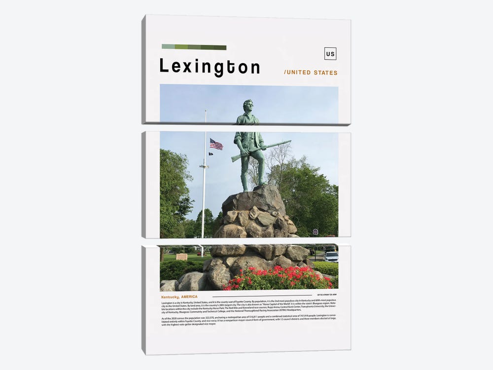 Lexington Poster Landscape by Paul Rommer 3-piece Canvas Artwork