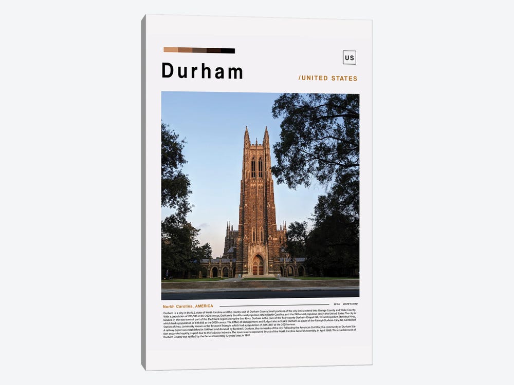 Durham Poster Landscape by Paul Rommer 1-piece Canvas Wall Art
