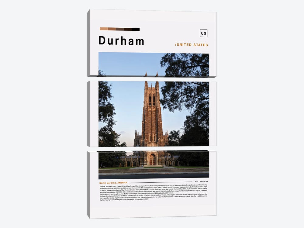 Durham Poster Landscape by Paul Rommer 3-piece Canvas Artwork