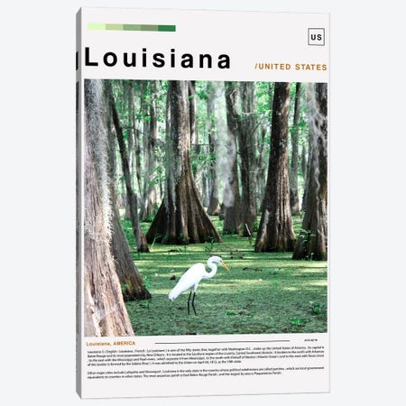 Louisiana Poster Landscape Canvas Print #PUR6201} by Paul Rommer Art Print