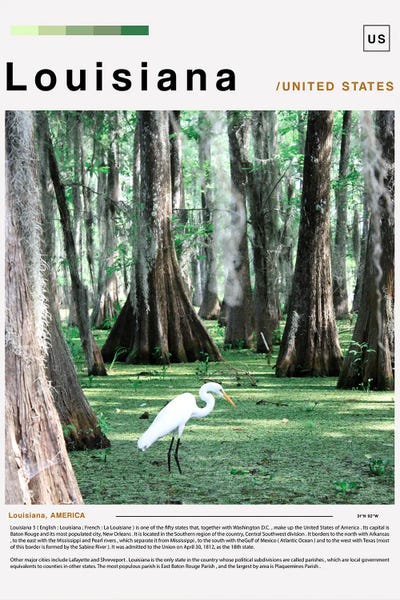 Louisiana: Louisiana Poster Landscape by Paul Rommer