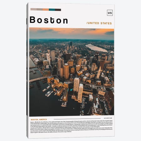 Boston Poster Landscape II Canvas Print #PUR6203} by Paul Rommer Canvas Print