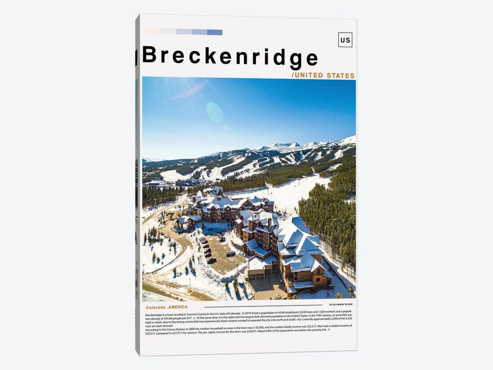 Breckenridge Poster Landscape by Paul Rommer 1-piece Canvas Print