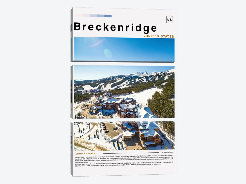 Breckenridge Poster Landscape by Paul Rommer 3-piece Canvas Print