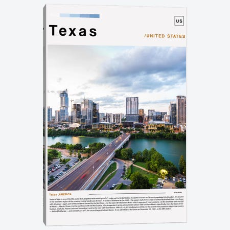 Texas Poster Landscape Canvas Print #PUR6208} by Paul Rommer Canvas Art Print