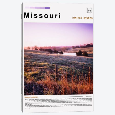 Missouri Poster Landscape Canvas Print #PUR6210} by Paul Rommer Canvas Wall Art