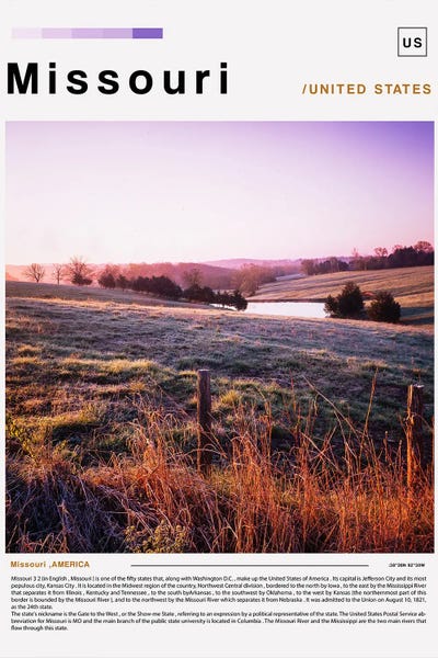 Missouri: Missouri Poster Landscape by Paul Rommer
