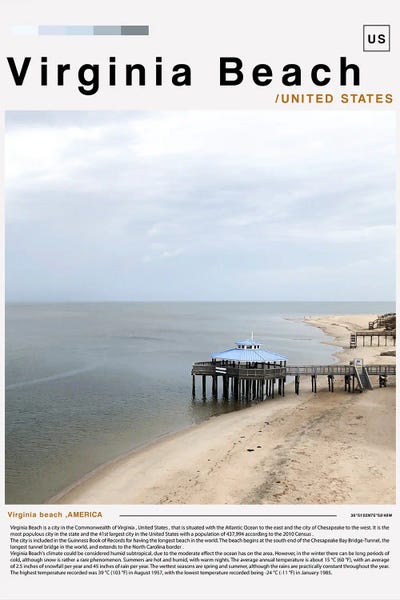 Virginia Beach: Virginia Beach Poster Landscape by Paul Rommer
