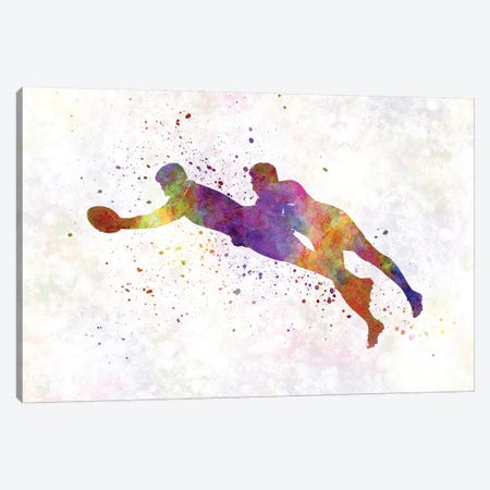 Rugby Men Players In Watercolor III Canvas Print #PUR621} by Paul Rommer Canvas Art