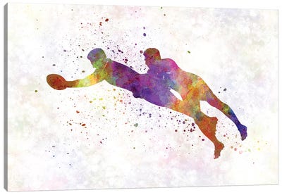 Rugby Men Players In Watercolor III Canvas Art Print