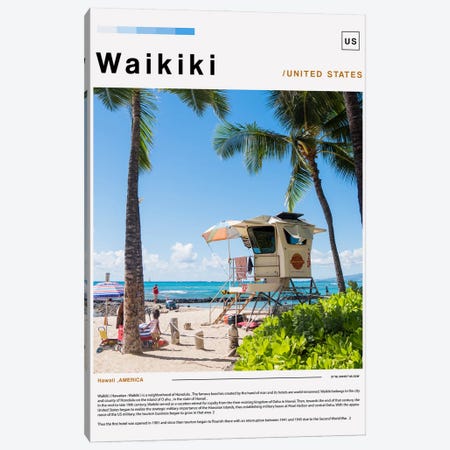 Waikiki Poster Landscape Canvas Print #PUR6222} by Paul Rommer Canvas Print