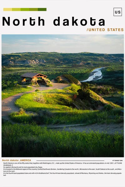 North Dakota: North Dakota Poster Landscape by Paul Rommer