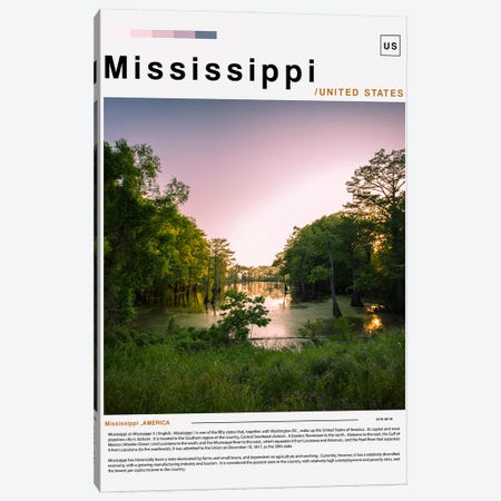 Mississippi Poster Landscape Canvas Print #PUR6228} by Paul Rommer Canvas Art Print