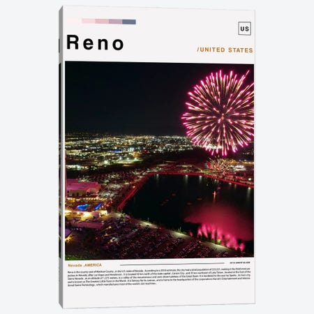 Reno Poster Landscape Canvas Print #PUR6229} by Paul Rommer Art Print