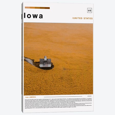 Iowa Poster Landscape Canvas Print #PUR6230} by Paul Rommer Canvas Wall Art