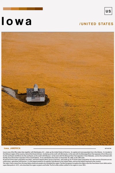 Iowa: Iowa Poster Landscape by Paul Rommer