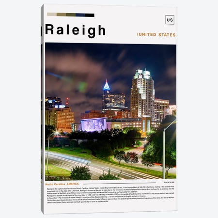 Raleigh Poster Landscape Canvas Print #PUR6231} by Paul Rommer Canvas Art