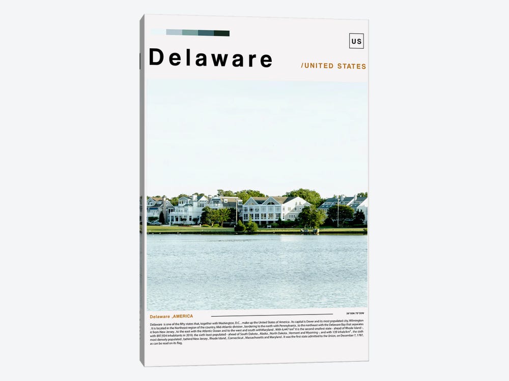 Delaware Poster Landscape by Paul Rommer 1-piece Canvas Wall Art