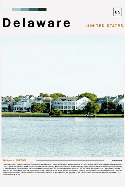 Delaware: Delaware Poster Landscape by Paul Rommer