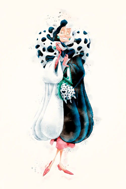 Cruella De Vil Watercolor