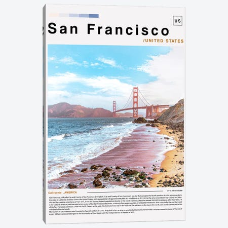 San Francisco Landscape Poster Canvas Print #PUR6245} by Paul Rommer Canvas Artwork