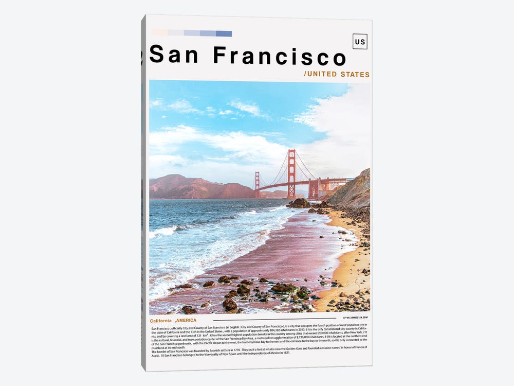 San Francisco Landscape Poster by Paul Rommer 1-piece Canvas Art
