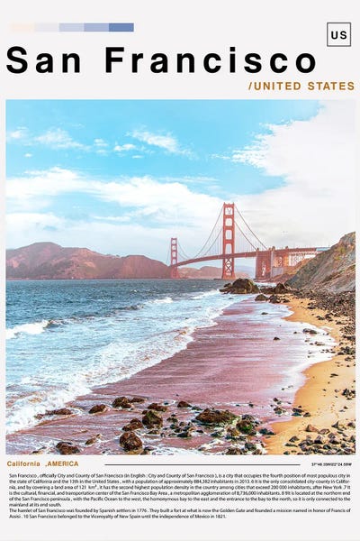 San Francisco Travel Posters: San Francisco Landscape Poster by Paul Rommer