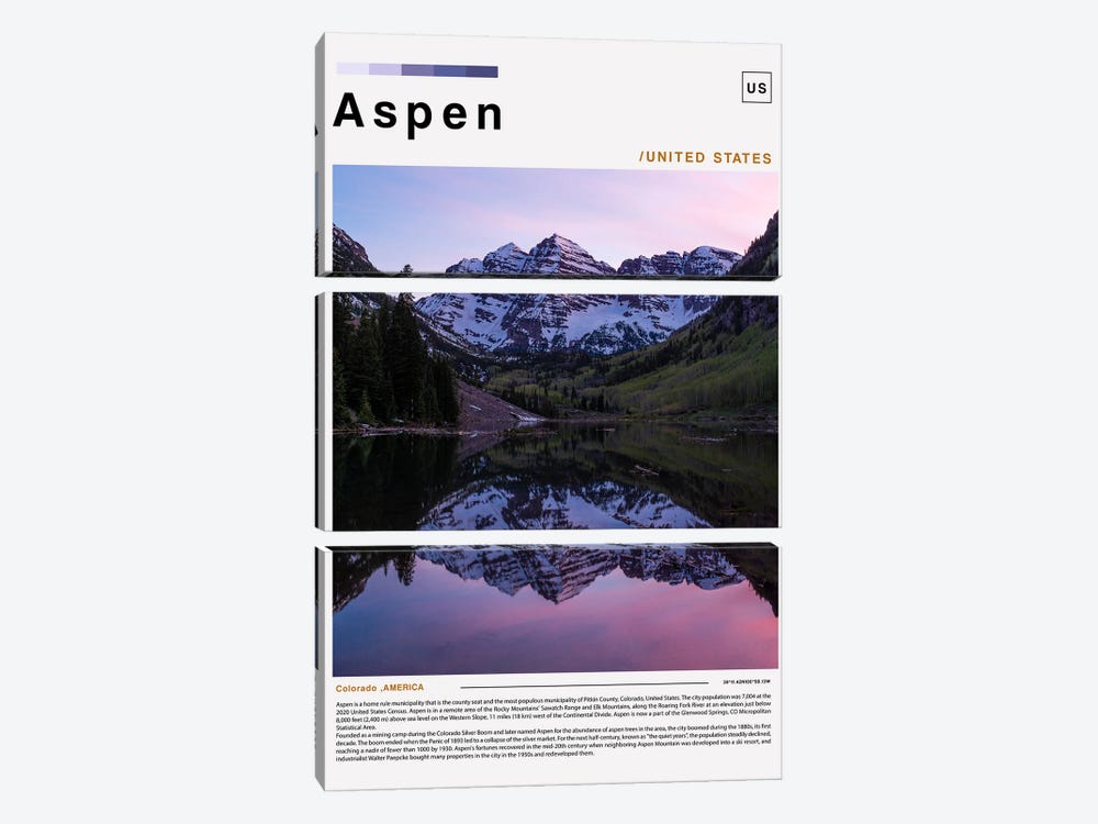 Aspen Landscape Poster by Paul Rommer 3-piece Canvas Wall Art