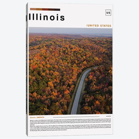 Illinois Landscape Poster Canvas Print #PUR6248} by Paul Rommer Canvas Art Print