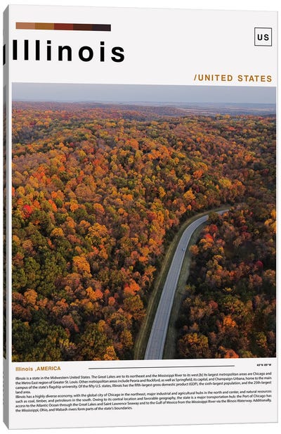 Illinois Landscape Poster Canvas Art Print - Paul Rommer