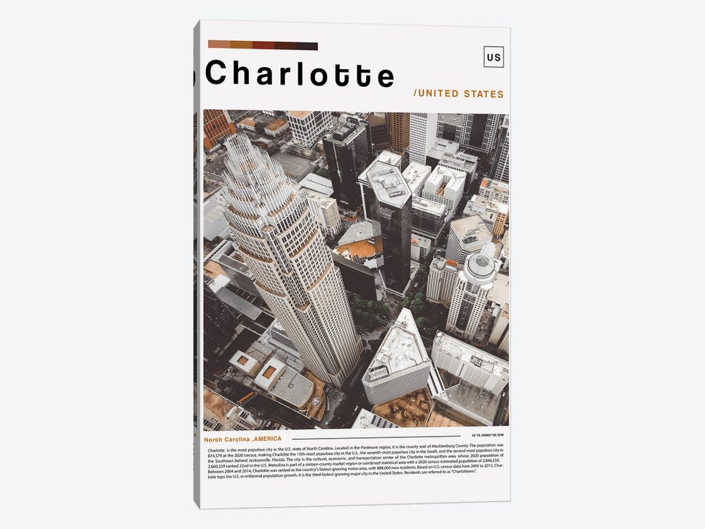 Charlotte Landscape Poster by Paul Rommer 1-piece Canvas Art